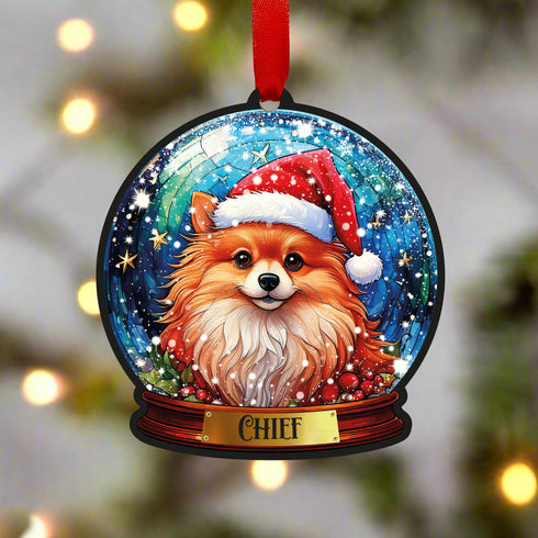Pomeranian Snow Globe Decoration